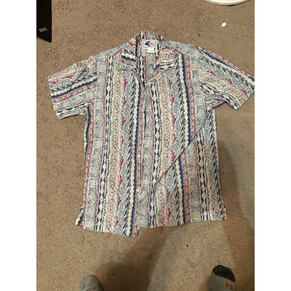 NUI NALA Hawaiian Native Print Fabric Cotton Shirt *Sz XL